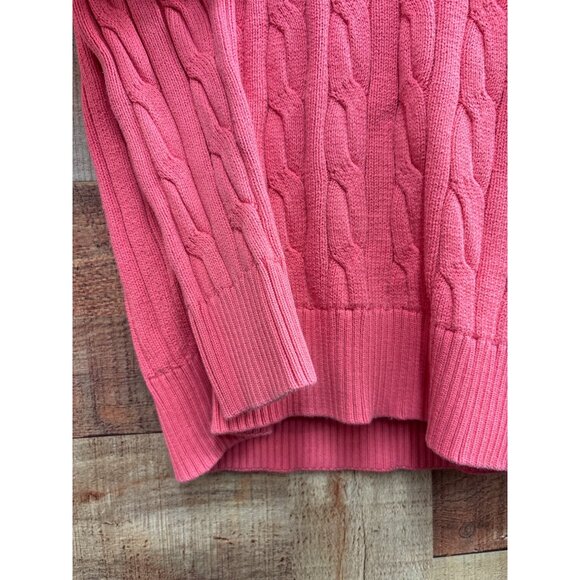 Lacoste Womens Cable Knit V-Neck Sweater Pink Size 38 US 8 - Picture 4 of 8